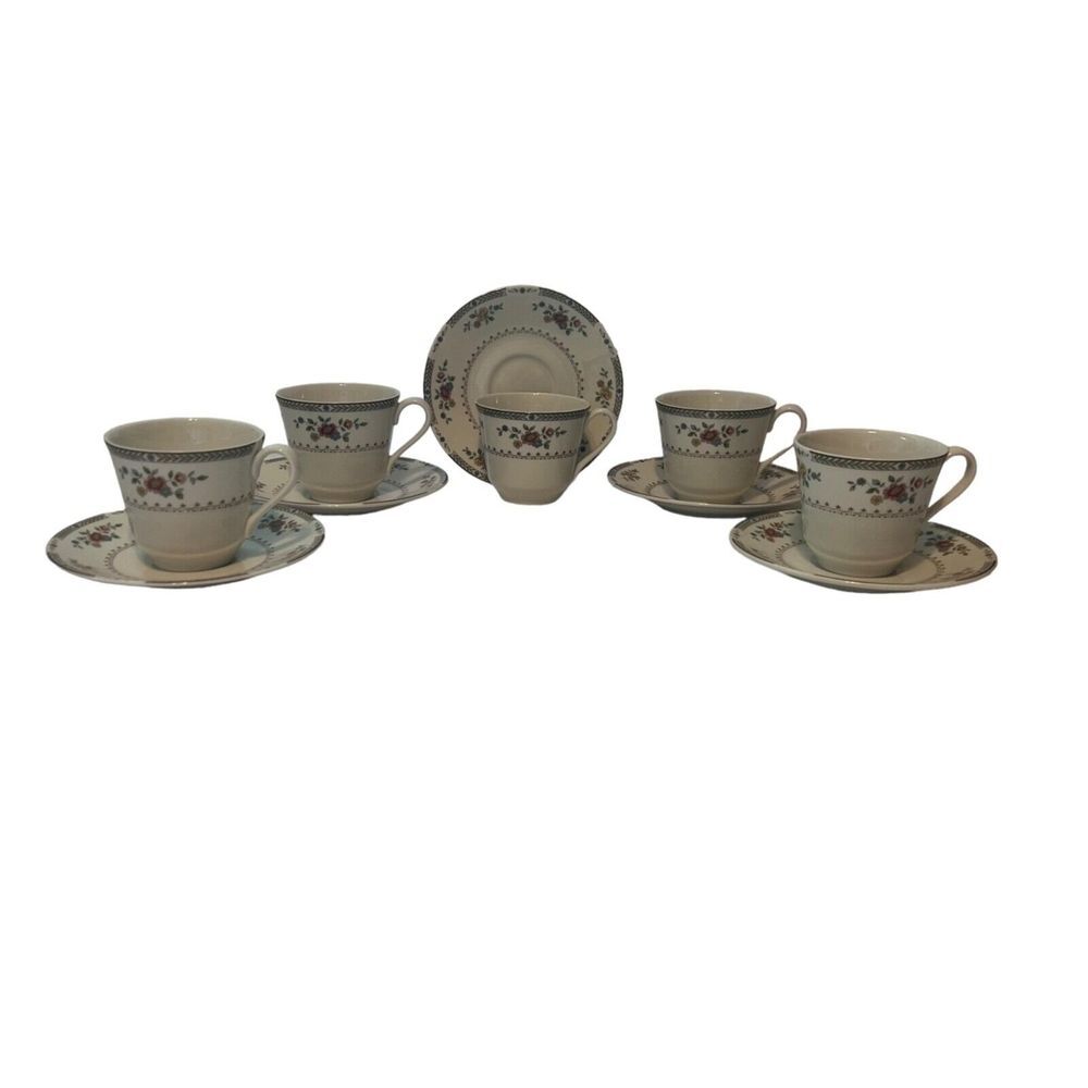 Royal Doulton‎ 1976 (UK) English Porcelain KINGSWOOD TC 1115 6 Cups & Saucers